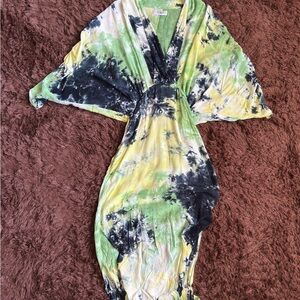 Tie-Dye Maxi Dress in Green and Black